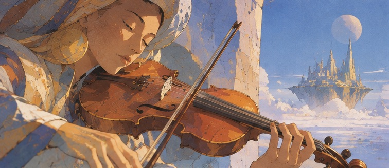 Illustrazione artistica di un violinista
